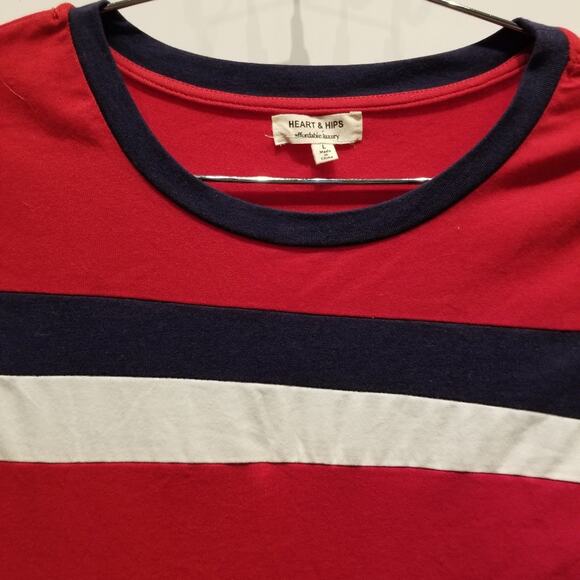 Heart & Hips Stretch Dress Slip On Red White Blue Juniors Size L - Picture 7 of 9